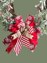 Load image into Gallery viewer, Christmas Greenery Oval Grapevine Wreath, Winter Wreath, Christmas Wreath, Christmas Decor, Winter Decor