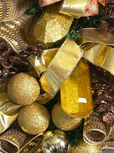 Load image into Gallery viewer, Christmas Swag, Christmas Jewel Swag, Gold and Brown Christmas, Christmas Decor, Gold Ornament Swag