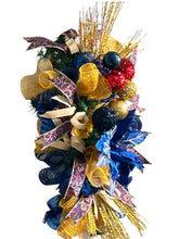 Load image into Gallery viewer, Blue and Gold Christmas Swag, Christmas Decor
