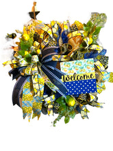 Load image into Gallery viewer, Welcome Wreath, Lemon Wreath, Home Decor, Spring Wreath, Summer Wreath
