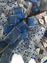 Load image into Gallery viewer, Snowman Wreath, Blue and Silver Christmas, Winter Wreath, Christmas Decor