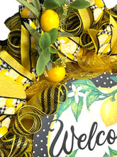Load image into Gallery viewer, Welcome Wreath, Lemon Wreath, Summer Spring Wreath