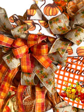 Load image into Gallery viewer, Happy Thanksgiving Wreath, Thanksgiving Decor