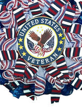 Load image into Gallery viewer, Veteran Wreath, Military Wreath, Patriotic Wreath, US Veteran Wreath, Patriotic Decor