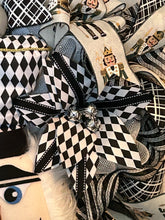 Load image into Gallery viewer, Nutcracker Christmas Wreath, Black and White Christmas, Christmas Decor