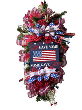 Load image into Gallery viewer, Patriotic Swag, Patriotic Wreath, Memorial Day Veteran’s Day Decor