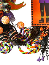 Load image into Gallery viewer, Frankenstein Halloween Wreath, Halloween Decor, Monster Wreath
