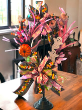 Load image into Gallery viewer, Pink Ghost Halloween Wreath, Halloween Wreath, Pink and Black Halloween Decor