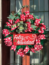 Load image into Gallery viewer, Feliz Navidad Christmas Wreath, Christmas Decor