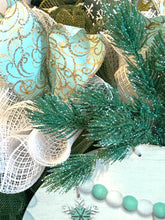 Load image into Gallery viewer, Let It Snow Wreath, Winter Wreath, Christmas Wreath, Mint and White Christmas, Christmas Decor