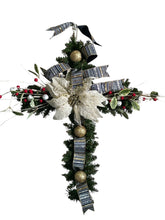 Load image into Gallery viewer, Christmas Cross Decor, Religious Decor, Christmas Decor