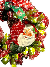 Load image into Gallery viewer, Believe in The Magic of Christmas, Christmas Wreath, Santa Wreath, Christmas Decor