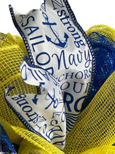 Load image into Gallery viewer, Navy Wreath, Patriotic Wreath, Military Wreath, Veteran Gift, Military Gift