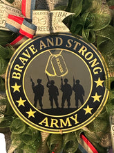 Load image into Gallery viewer, Army Wreath, Military Wreath, Veteran Gift, Patriotic