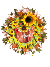 Load image into Gallery viewer, Welcome Wreath, Sunflower Wreath, Everyday Wreath
