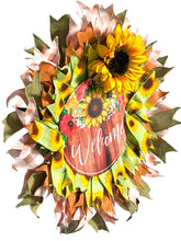 Load image into Gallery viewer, Welcome Wreath, Sunflower Wreath, Everyday Wreath