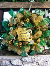 Load image into Gallery viewer, Have Yourself A Merry Lil Christmas Wreath, Leopard Christmas, Gold and Green Christmas, Christmas Decor
