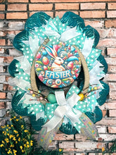 Load image into Gallery viewer, Happy Easter Wreath, Easter Wreath, Easter Decor, Bunny Egg Wreath