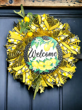 Load image into Gallery viewer, Welcome Wreath, Lemon Wreath, Summer Spring Wreath