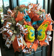 Load image into Gallery viewer, Colorful Butterfly Wreath, Spring Summer Wreath, Home Decor