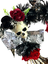 Load image into Gallery viewer, Day of The Dead Wreath, Halloween Wreath, Dia De Los Muerte