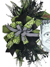 Load image into Gallery viewer, Frankenstein Wreath, Halloween Wreath, Halloween Monster Decor, Classic Horror