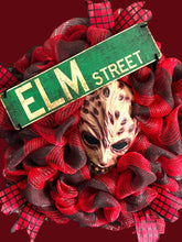 Load image into Gallery viewer, Elm Street Wreath, Freddy Krueger Wreath, Halloween Wreath, Scary Wreath, Halloween Decor