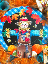 Load image into Gallery viewer, Scarecrow Wreath, Fall Wreath, Autumn Decor, Thanksgiving Wreath