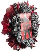 Load image into Gallery viewer, Friday the 13th Halloween Wreath, Horror Wreath, Halloween Decor