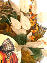 Load image into Gallery viewer, Thankful Fall Wreath, Thanksgiving Wreath, Autumn Decor, Fall Decor, Pumpkin Wreath