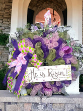 Load image into Gallery viewer, He Is Risen Easter Wreath, Easter Decor, Religious Easter
