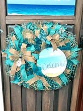 Load image into Gallery viewer, Welcome Wreath, Nautical Wreath, Beach House, Lake House, Summer Wreath