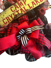 Load image into Gallery viewer, Camp Crystal Lake Wreath, Halloween Wreath, Jason Wreath, Halloween Decor