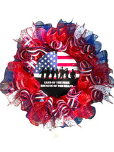 Load image into Gallery viewer, Patriotic Wreath, Patriotic Decor, Military, Veteran Gift