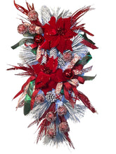 Load image into Gallery viewer, Red and White Christmas Swag, Winter Wreath, Christmas Decor