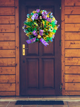 Load image into Gallery viewer, Mardi Gras Wreath, Mardi Gras Decor, Fat Tuesday Wreath, Purple, Green and Gold Wreath