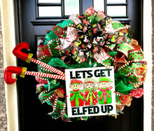 Load image into Gallery viewer, Let’s Get Elfed Up Christmas Wreath, Christmas Decor, Elf Christmas