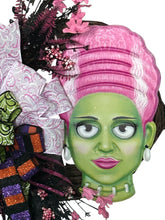 Load image into Gallery viewer, Frankenstein Bride Halloween Wreath, Halloween Wreath, Halloween Decor
