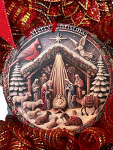 Load image into Gallery viewer, Merry Christmas Nativity Wreath, Christmas Wreath, Religious Christmas, Christmas Decor