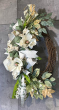 Load image into Gallery viewer, Magnolia Wreath, Floral Grapevine Wreath, Home Decor