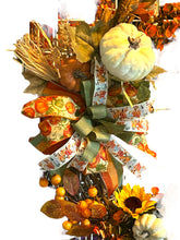 Load image into Gallery viewer, Fall Pumpkin Wreath, Autumn Wreath, Fall Decor, Fall Grapevine Wreath