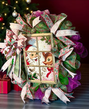 Load image into Gallery viewer, Santa and Rudolph Christmas, Christmas Wreath, Christmas Decor