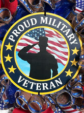 Load image into Gallery viewer, Proud Military Veteran Wreath, Military Wreath, Patriotic