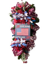 Load image into Gallery viewer, Patriotic Swag, Patriotic Wreath, Memorial Day Veteran’s Day Decor