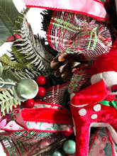 Load image into Gallery viewer, Santa and Rudolph Christmas Wreath, Christmas Decor, Traditional Christmas Wreath