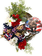 Load image into Gallery viewer, Military Wreath, Patriotic Wreath, Veteran Gift, Patriotic Decor