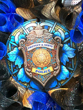 Load image into Gallery viewer, Police Wreath, Police Gift, Awareness Wreath, Protect & Serve