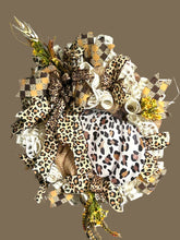 Load image into Gallery viewer, Fall Wreath, Leopard Pumpkin Fall Wreath, Autumn Decor