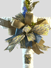 Load image into Gallery viewer, Bluebonnet Cross Wreath, Ribbon and Yarn Cross Wreath, Easter Decor