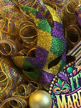 Load image into Gallery viewer, It’s Mardi Gras Yall, Mardi Gras Wreath, Mardi Gras Decor